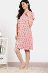 Zivame Joyful Jingles Knit Cotton Knee Length Nightdress - Candlelight Peach — thumbnail 3
